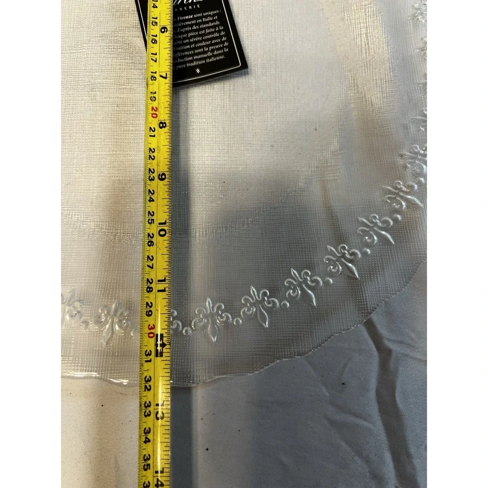 Firenze Verrerie‎ Italian Glass Platter Fleur de Lis Embossed Clear 13 inch NWT